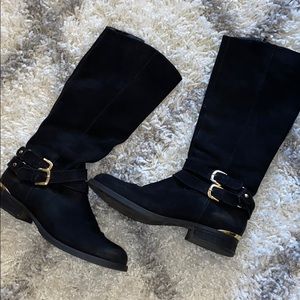 Steve Madden knee high black suede boots